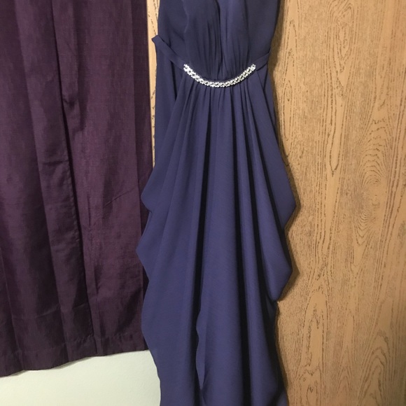 David’s Bridal Strapless Chiffon F19650 - Lapis - Picture 4 of 8